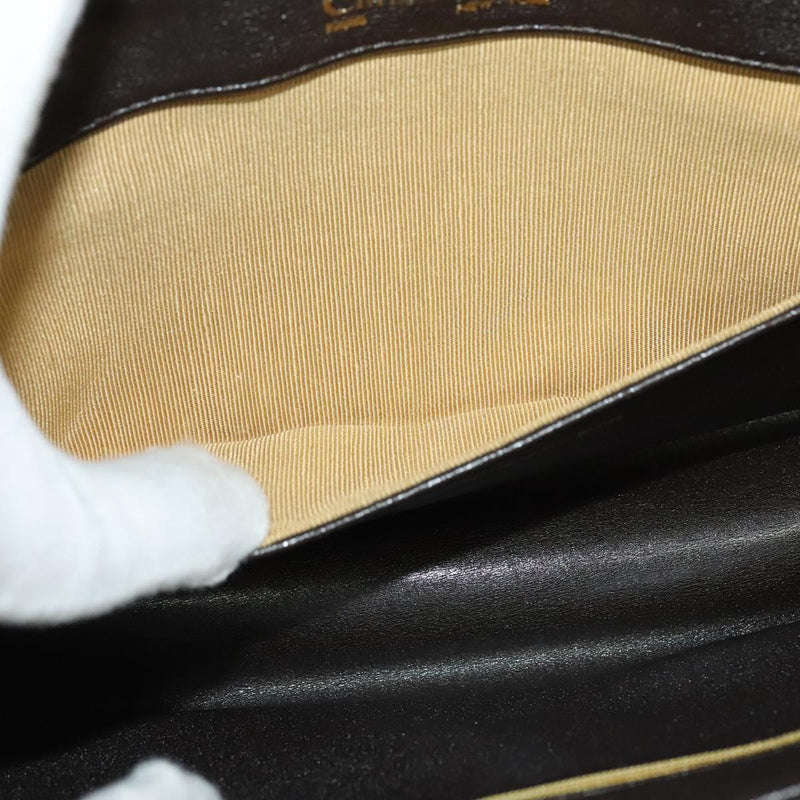 Christian Dior Shoulder Bag Leather Brown Gold Auth fm4544