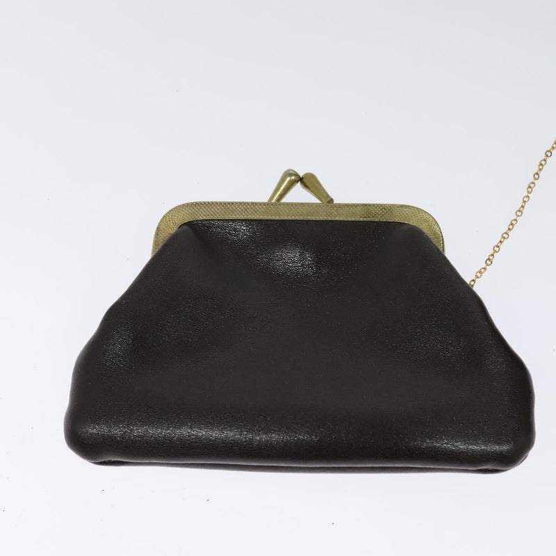 Christian Dior Shoulder Bag Leather Brown Gold Auth fm4544