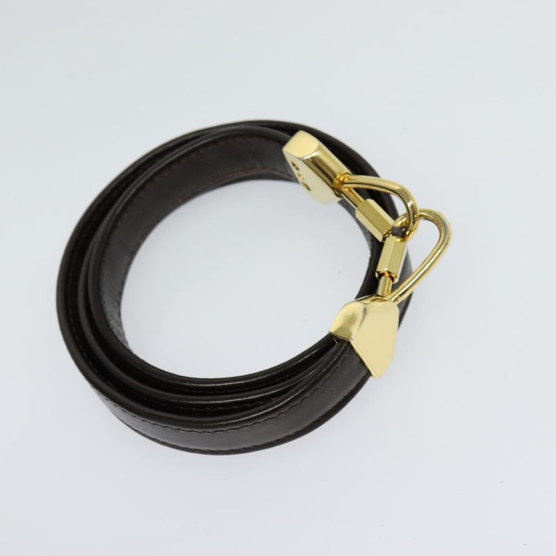 Christian Dior Shoulder Bag Leather Brown Gold Auth fm4544