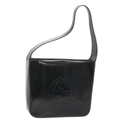 GUCCI Shoulder Bag Enamel Black Silver 000 1013 0506 Auth fm4549