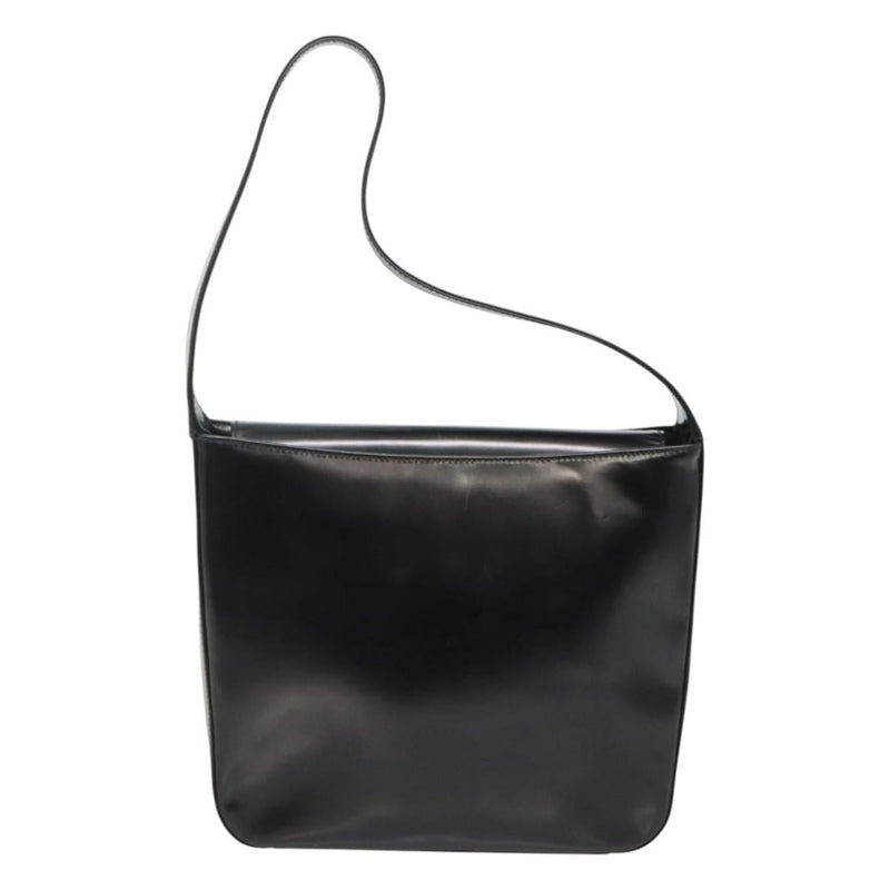 GUCCI Shoulder Bag Enamel Black Silver 000 1013 0506 Auth fm4549