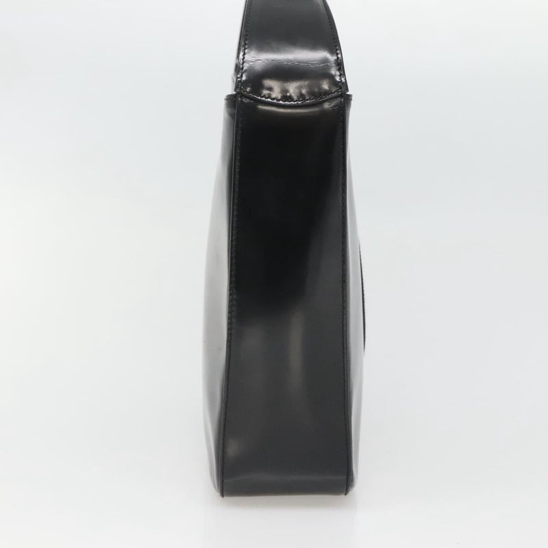 GUCCI Shoulder Bag Enamel Black Silver 000 1013 0506 Auth fm4549
