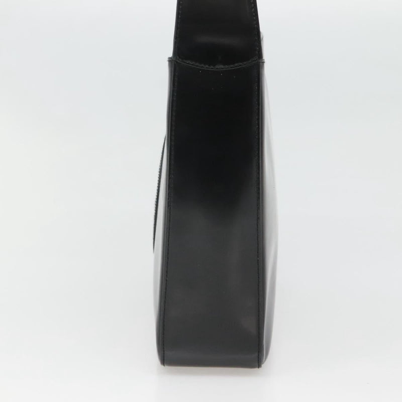 GUCCI Shoulder Bag Enamel Black Silver 000 1013 0506 Auth fm4549