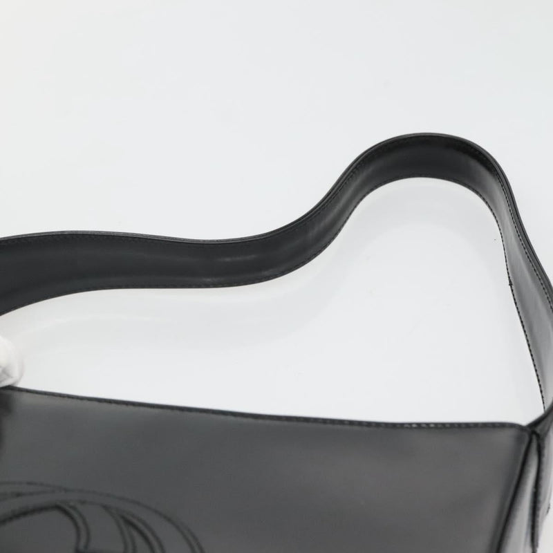 GUCCI Shoulder Bag Enamel Black Silver 000 1013 0506 Auth fm4549