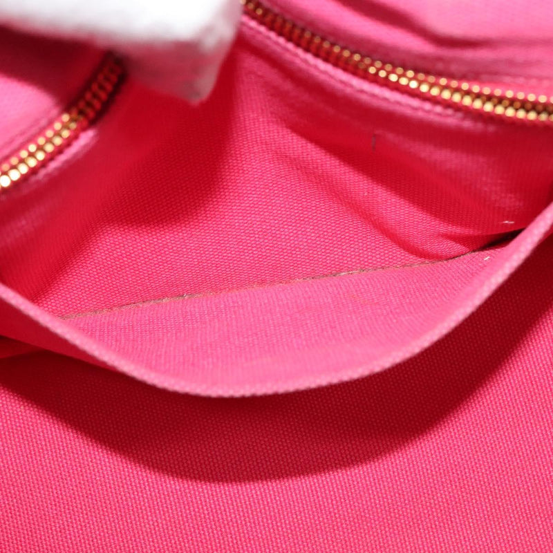 PRADA Canapa PM Hand Bag Canvas 2way Pink Gold Auth fm4554