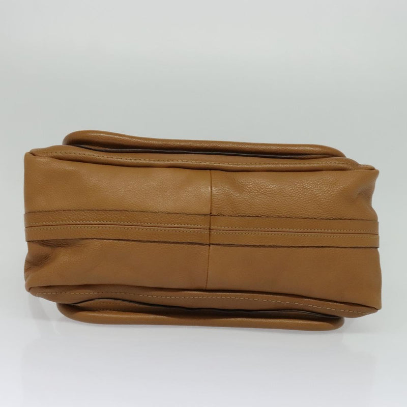 Chloe Paraty Hand Bag Leather 2way Brown Gold Auth fm4565