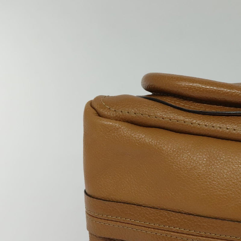 Chloe Paraty Hand Bag Leather 2way Brown Gold Auth fm4565