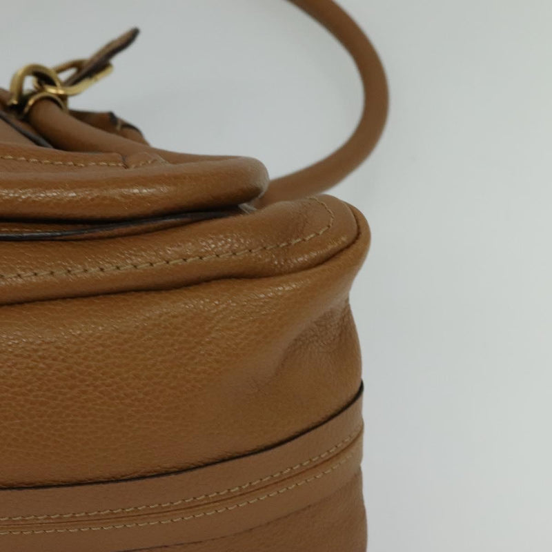 Chloe Paraty Hand Bag Leather 2way Brown Gold Auth fm4565