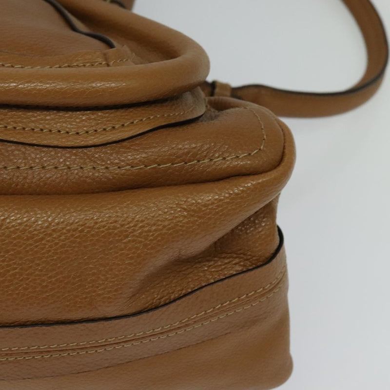 Chloe Paraty Hand Bag Leather 2way Brown Gold Auth fm4565