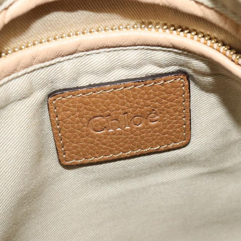 Chloe Paraty Hand Bag Leather 2way Brown Gold Auth fm4565