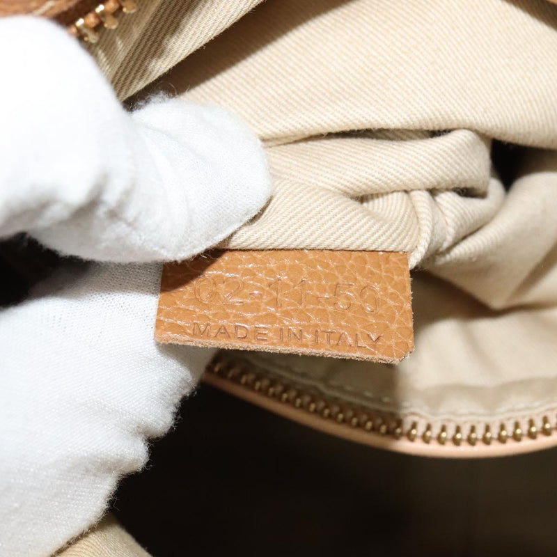 Chloe Paraty Hand Bag Leather 2way Brown Gold Auth fm4565