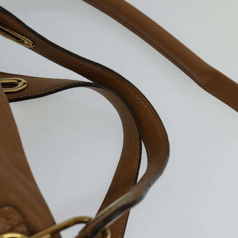 Chloe Paraty Hand Bag Leather 2way Brown Gold Auth fm4565