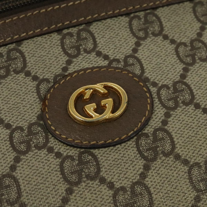 GUCCI GG Supreme Clutch Bag PVC Beige Gold 014 115 6063 Auth fm4595