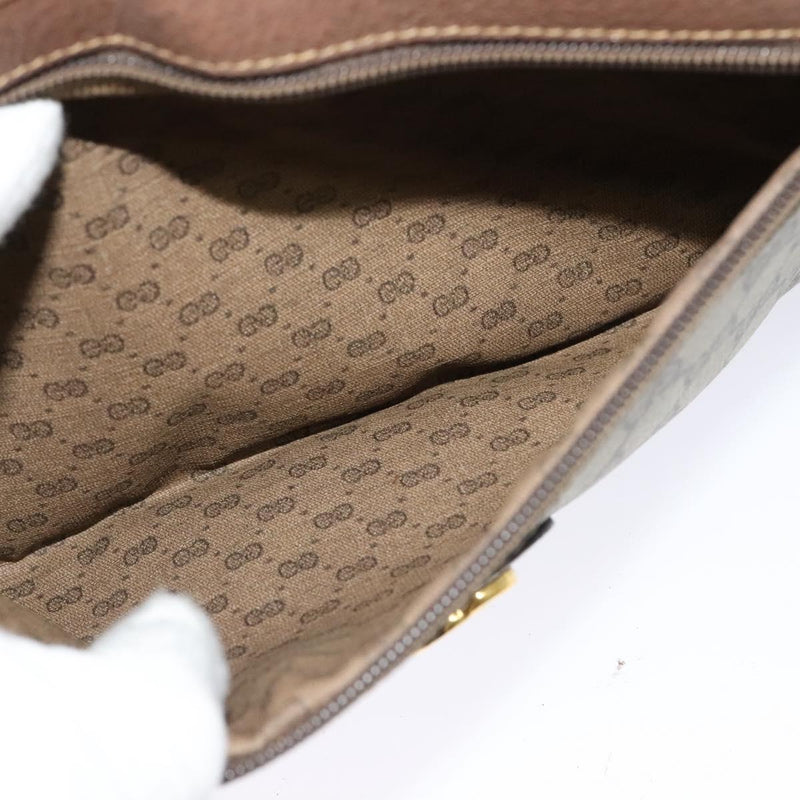 GUCCI GG Supreme Clutch Bag PVC Beige Gold 014 115 6063 Auth fm4595