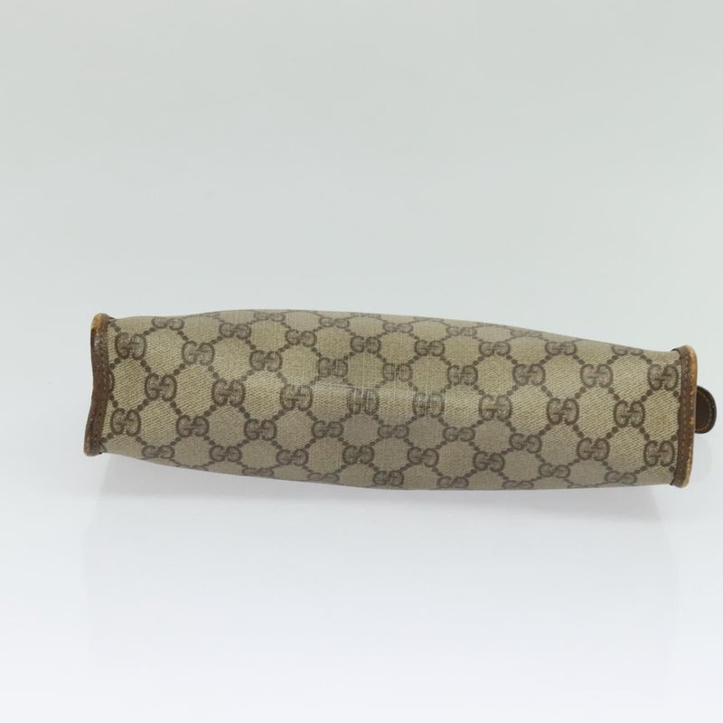 GUCCI GG Supreme Clutch Bag PVC Beige Gold 014 115 6063 Auth fm4595