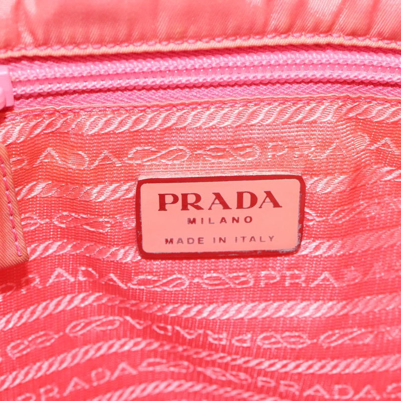 PRADA Hand Bag Nylon Pink Silver Auth fm4603