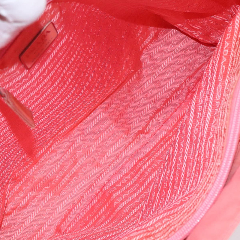 PRADA Hand Bag Nylon Pink Silver Auth fm4603