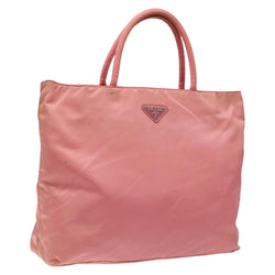 PRADA Hand Bag Nylon Pink Silver Auth fm4603