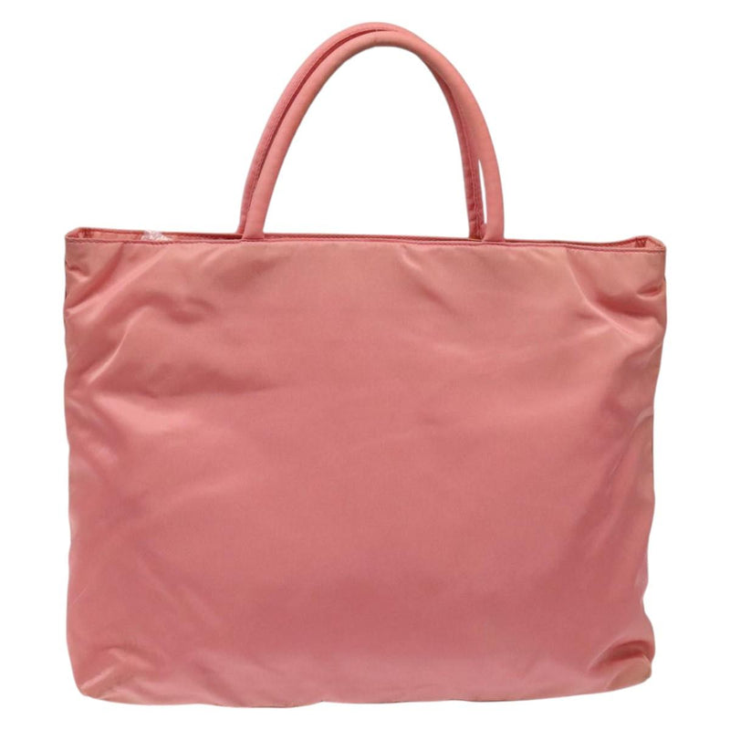 PRADA Hand Bag Nylon Pink Silver Auth fm4603
