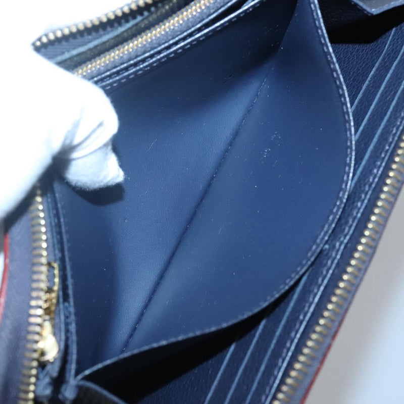 LOUIS VUITTON Empreinte Zippy Wallet Navy Marine Rouge M62121 LV Auth fm4618