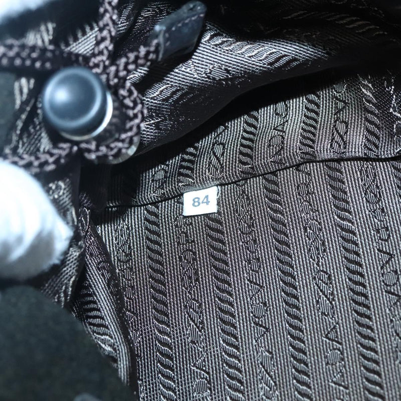 PRADA Backpack Wool Khaki Silver Auth hk2421