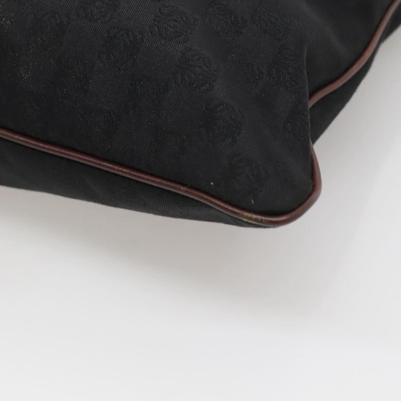 LOEWE Anagram Hand Bag Canvas Black Silver Auth hk2423