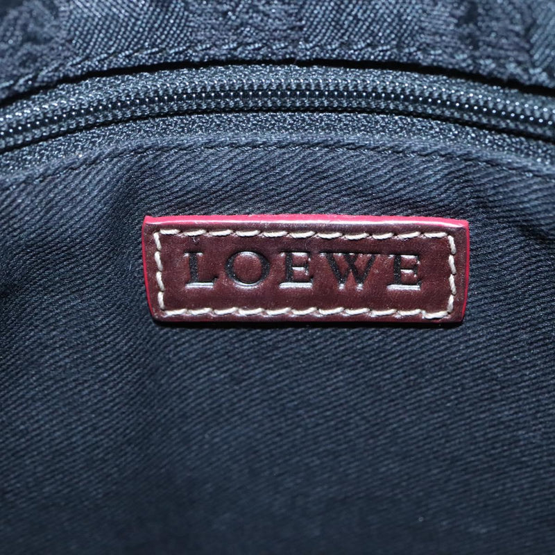 LOEWE Anagram Hand Bag Canvas Black Silver Auth hk2423