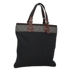 LOEWE Anagram Hand Bag Canvas Black Silver Auth hk2423
