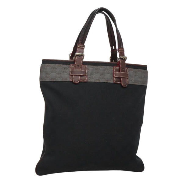LOEWE Anagram Hand Bag Canvas Black Silver Auth hk2423