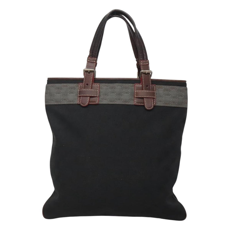 LOEWE Anagram Hand Bag Canvas Black Silver Auth hk2423