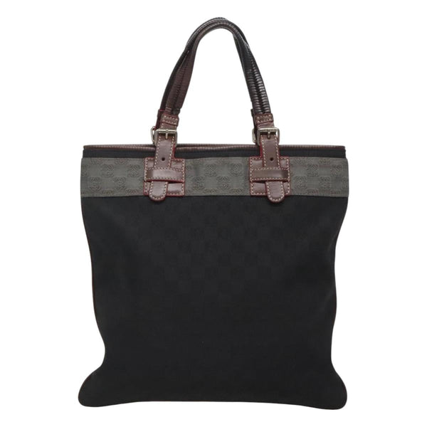 LOEWE Anagram Hand Bag Canvas Black Silver Auth hk2423