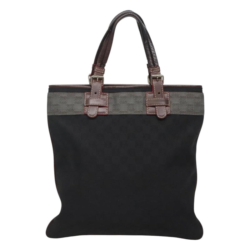 LOEWE Anagram Hand Bag Canvas Black Silver Auth hk2423