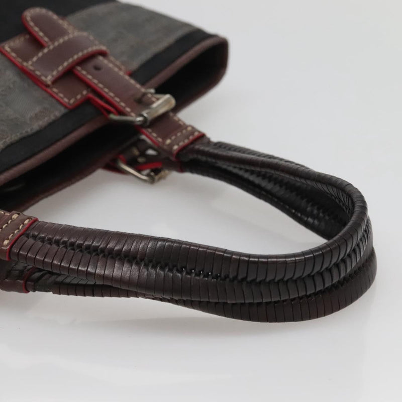 LOEWE Anagram Hand Bag Canvas Black Silver Auth hk2423