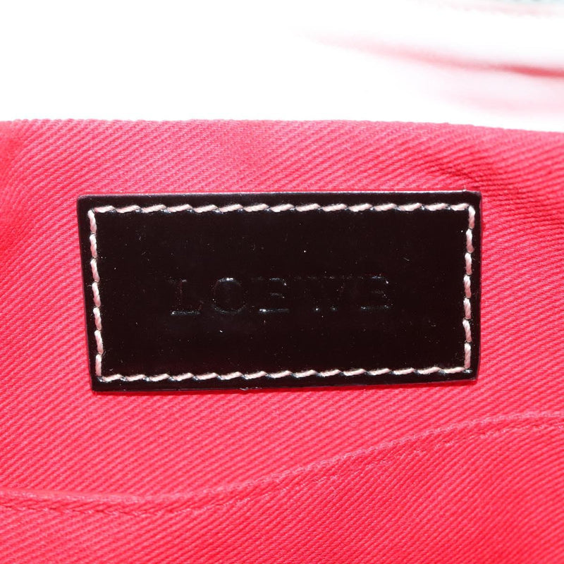 LOEWE Anagram Shoulder Bag PVC White Gold Auth hk2424
