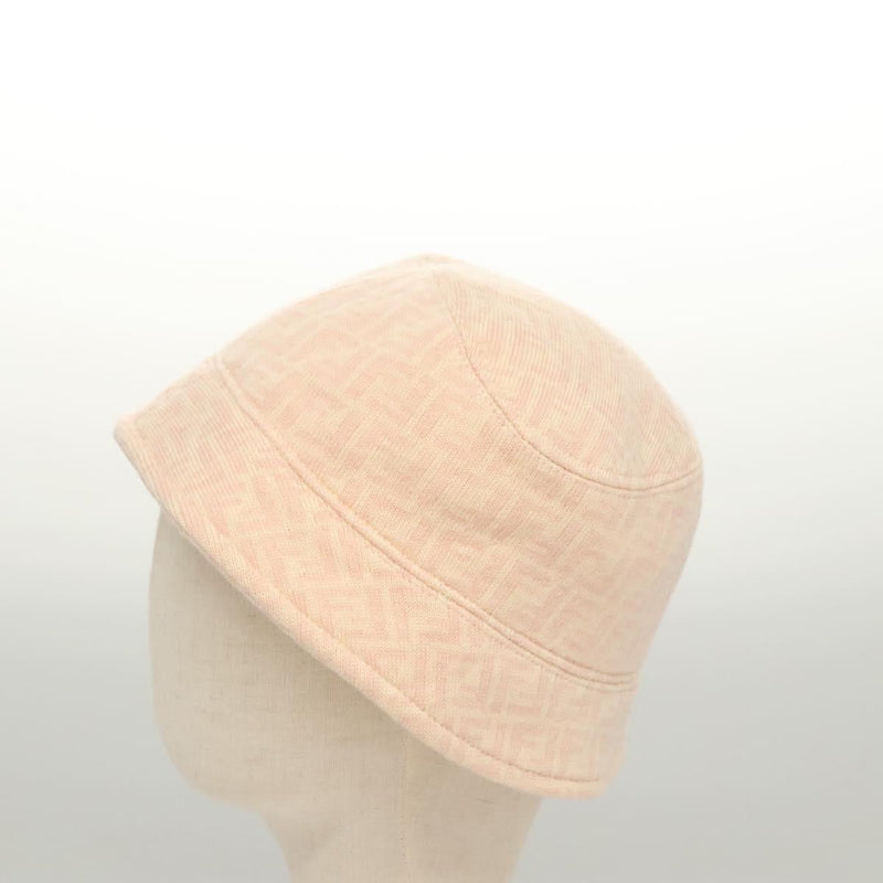 FENDI Zucchino Canvas Bucket Hat Pink Auth hk2453