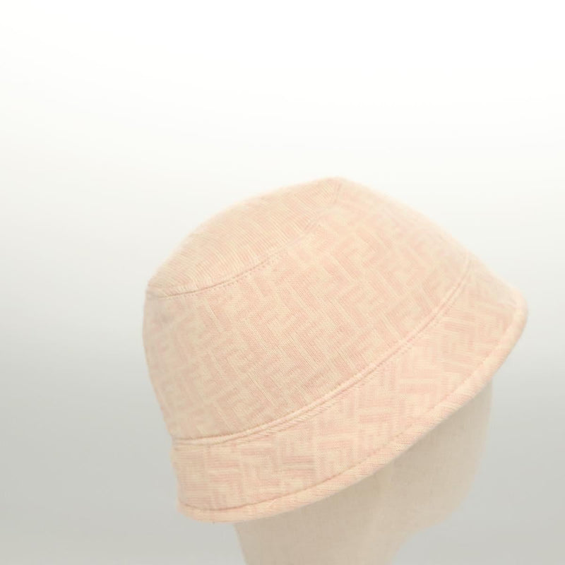 FENDI Zucchino Canvas Bucket Hat Pink Auth hk2453