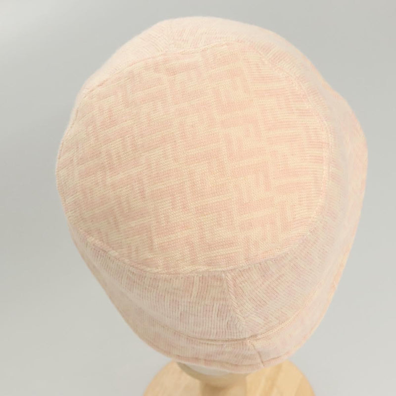 FENDI Zucchino Canvas Bucket Hat Pink Auth hk2453