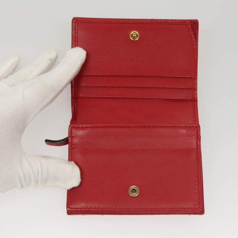 GUCCI Bifold Wallet Leather Red 466492 Auth hk2456