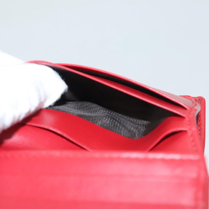 GUCCI Bifold Wallet Leather Red 466492 Auth hk2456