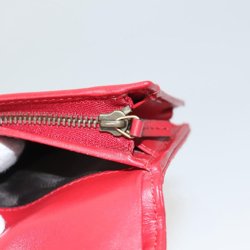 GUCCI Bifold Wallet Leather Red 466492 Auth hk2456