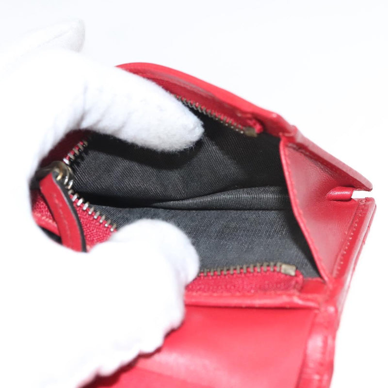 GUCCI Bifold Wallet Leather Red 466492 Auth hk2456