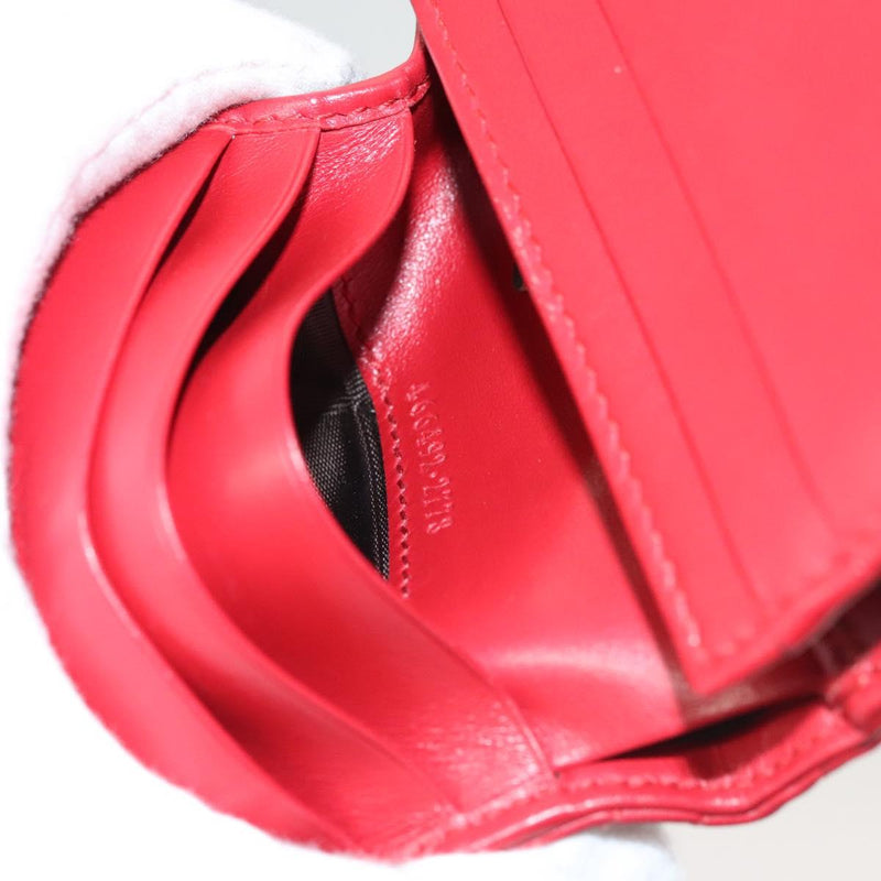 GUCCI Bifold Wallet Leather Red 466492 Auth hk2456