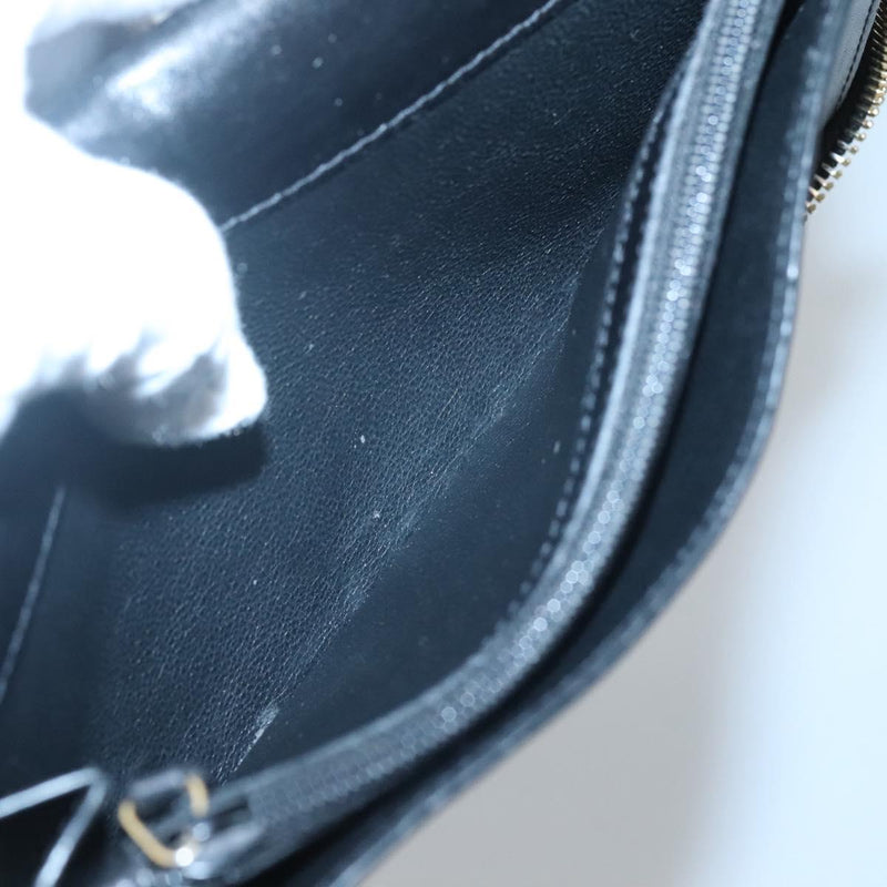 SAINT LAURENT Long Wallet PVC Black Auth hk2460