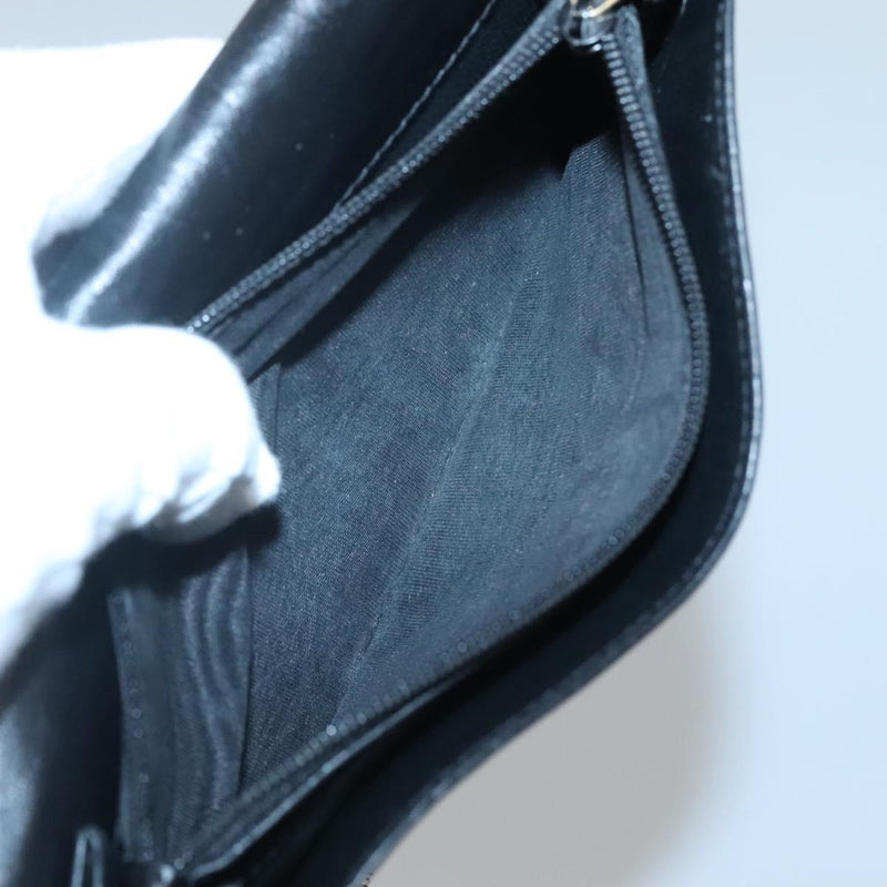 SAINT LAURENT Long Wallet PVC Black Auth hk2460