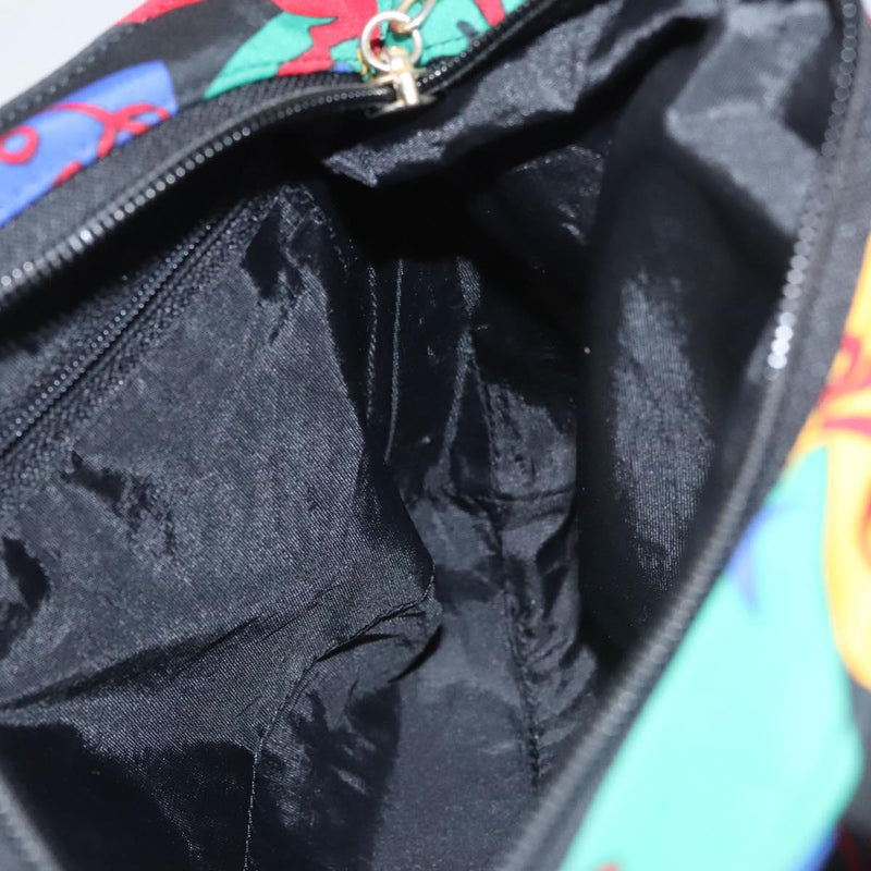 SAINT LAURENT Hand Bag Nylon Black Red blue Auth hk2470
