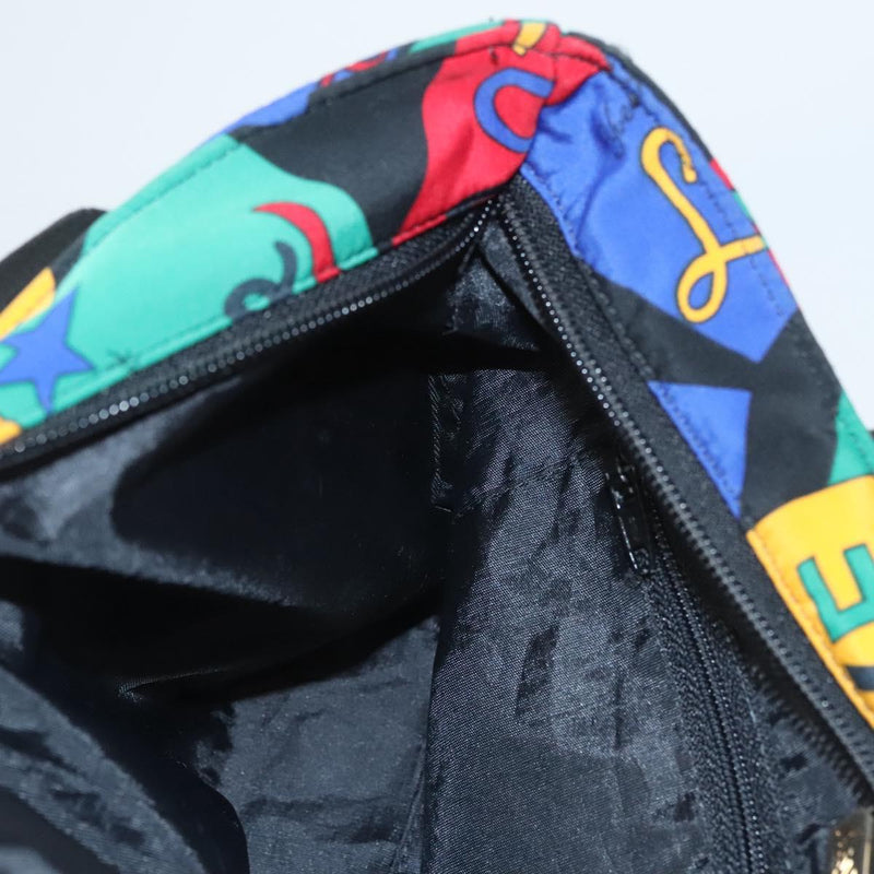 SAINT LAURENT Hand Bag Nylon Black Red blue Auth hk2470