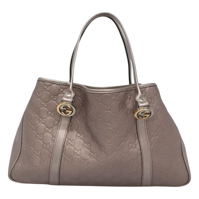 GUCCI GG Canvas Guccissima Tote Bag Leather Pink Gold 232957 Auth hk2473