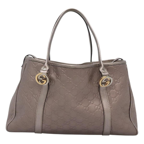 GUCCI GG Canvas Guccissima Tote Bag Leather Pink Gold 232957 Auth hk2473