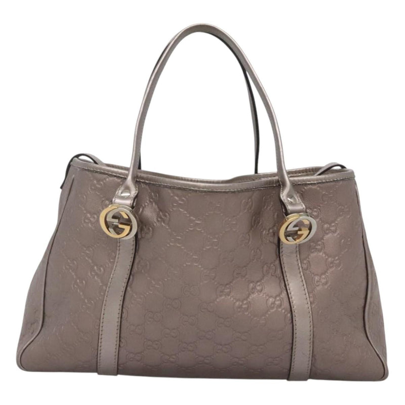 GUCCI GG Canvas Guccissima Tote Bag Leather Pink Gold 232957 Auth hk2473
