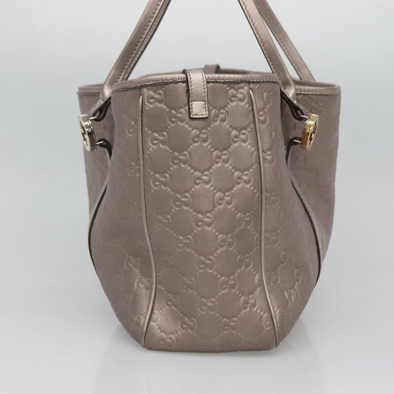 GUCCI GG Canvas Guccissima Tote Bag Leather Pink Gold 232957 Auth hk2473